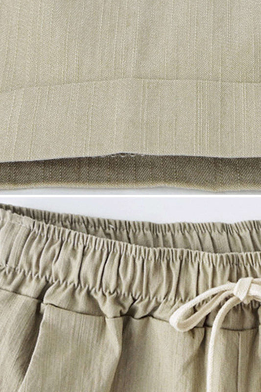 Iyasson Drawstring Elastic Waist Casual Comfy Cotton Shorts