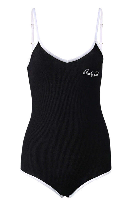 Iyasson Cute Baby Girl Embroidery V-neck Bodysuit