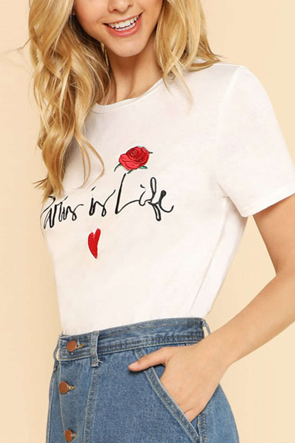 Iyasson Paris Is Life Print Relaxed T-shirt