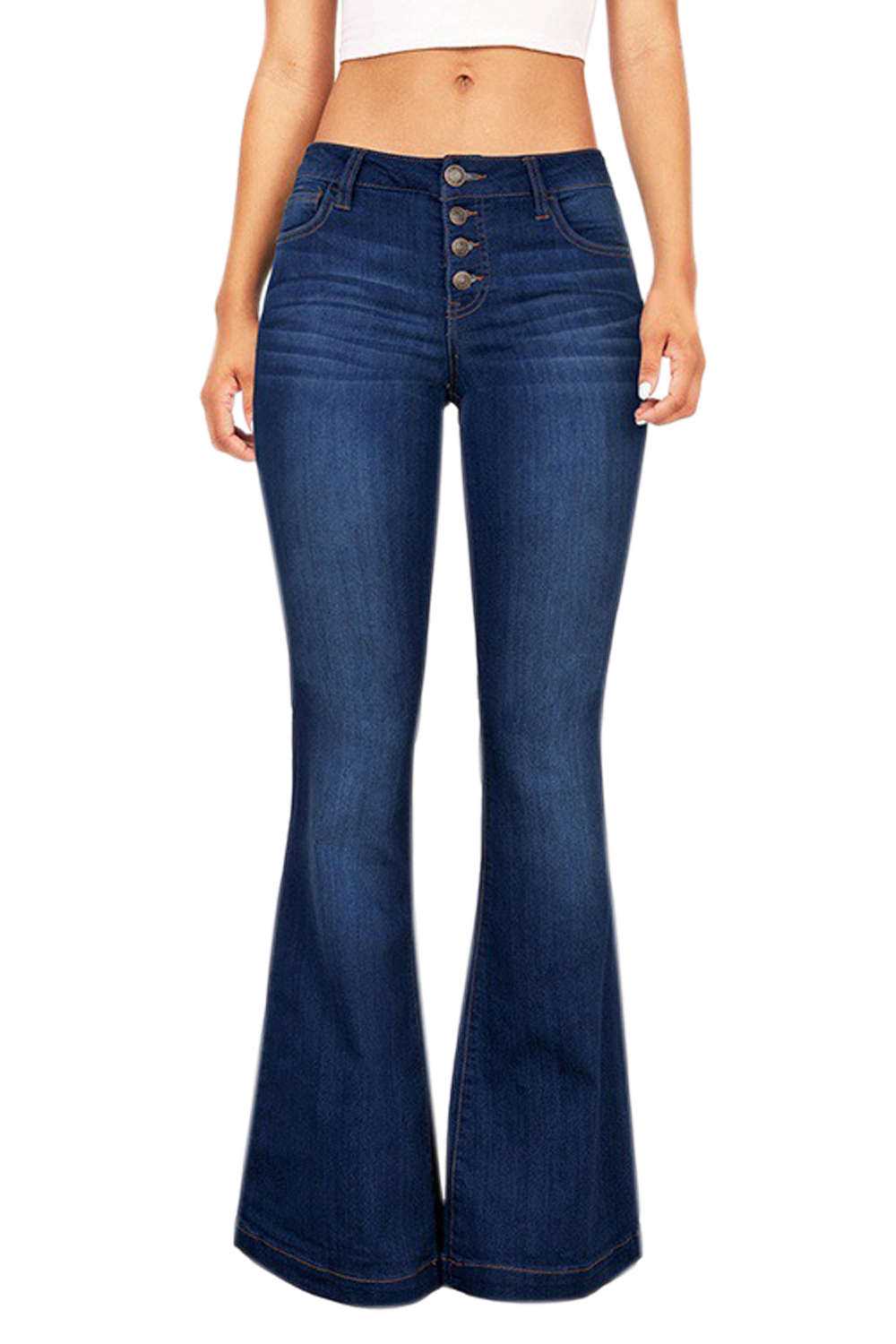 Iyasson Woman's Skinny Bell-bottom Pants Jeans