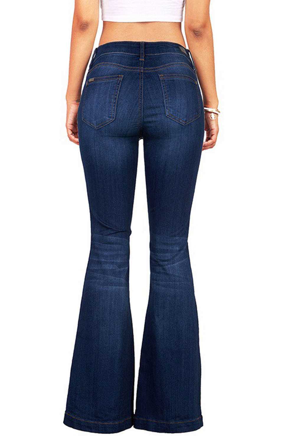 Iyasson Woman's Skinny Bell-bottom Pants Jeans