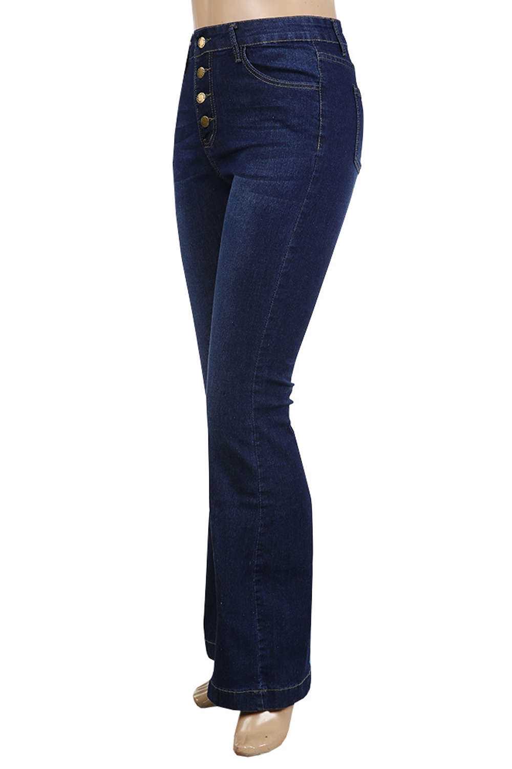 Iyasson Woman's Skinny Bell-bottom Pants Jeans