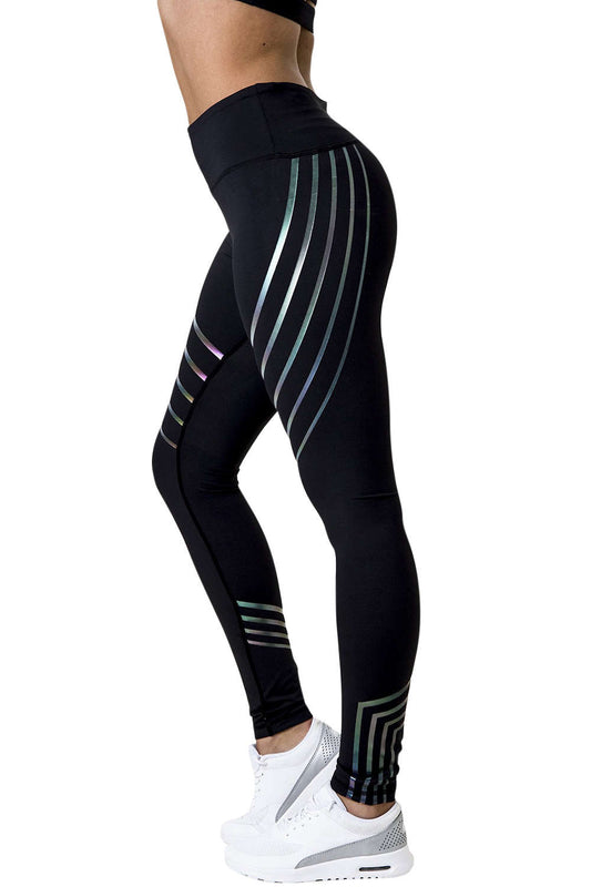 Iyasson Women's Stripe Printed Skinny Leggings