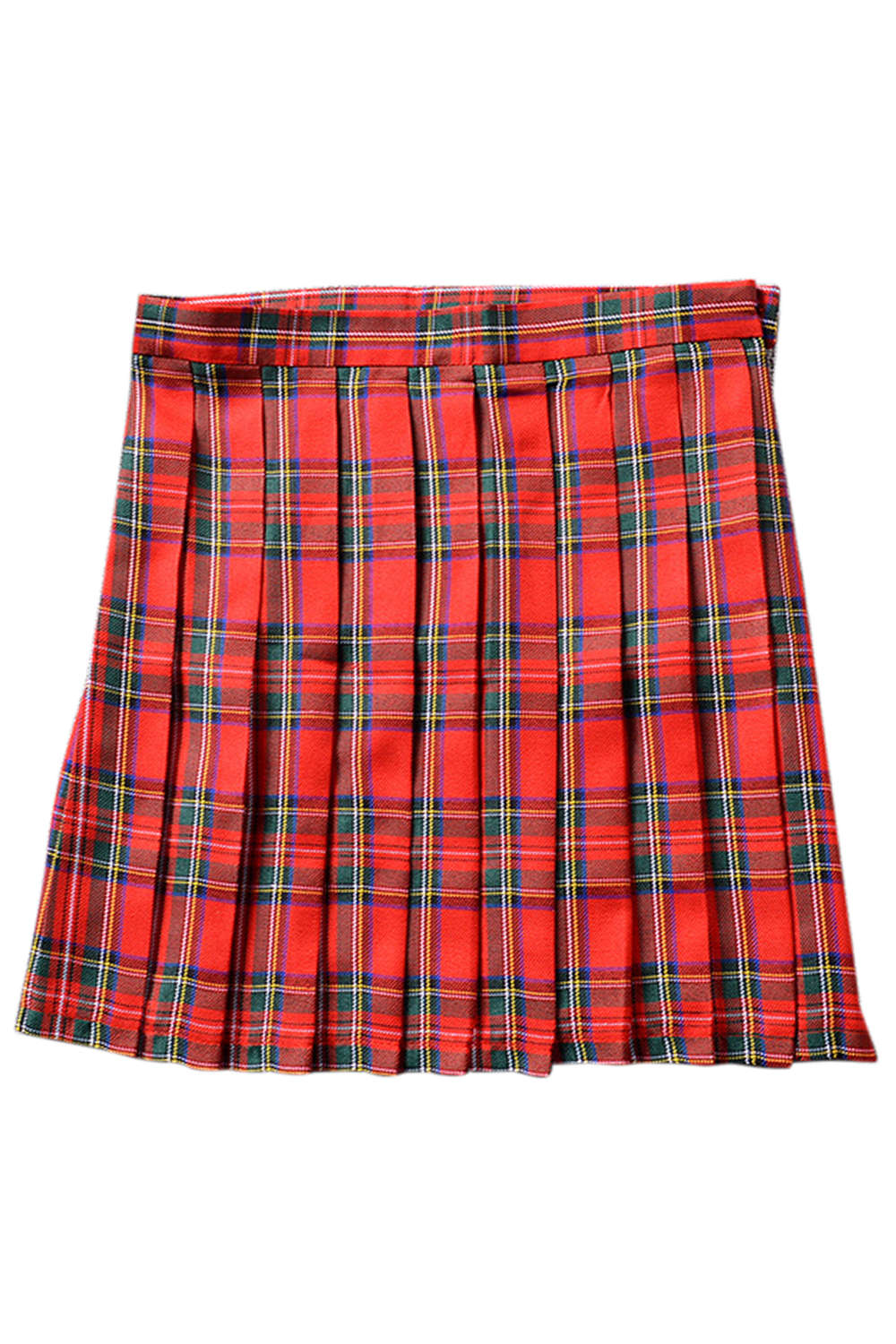 Iyasson Women Petite Pleated Check Mini Skirt