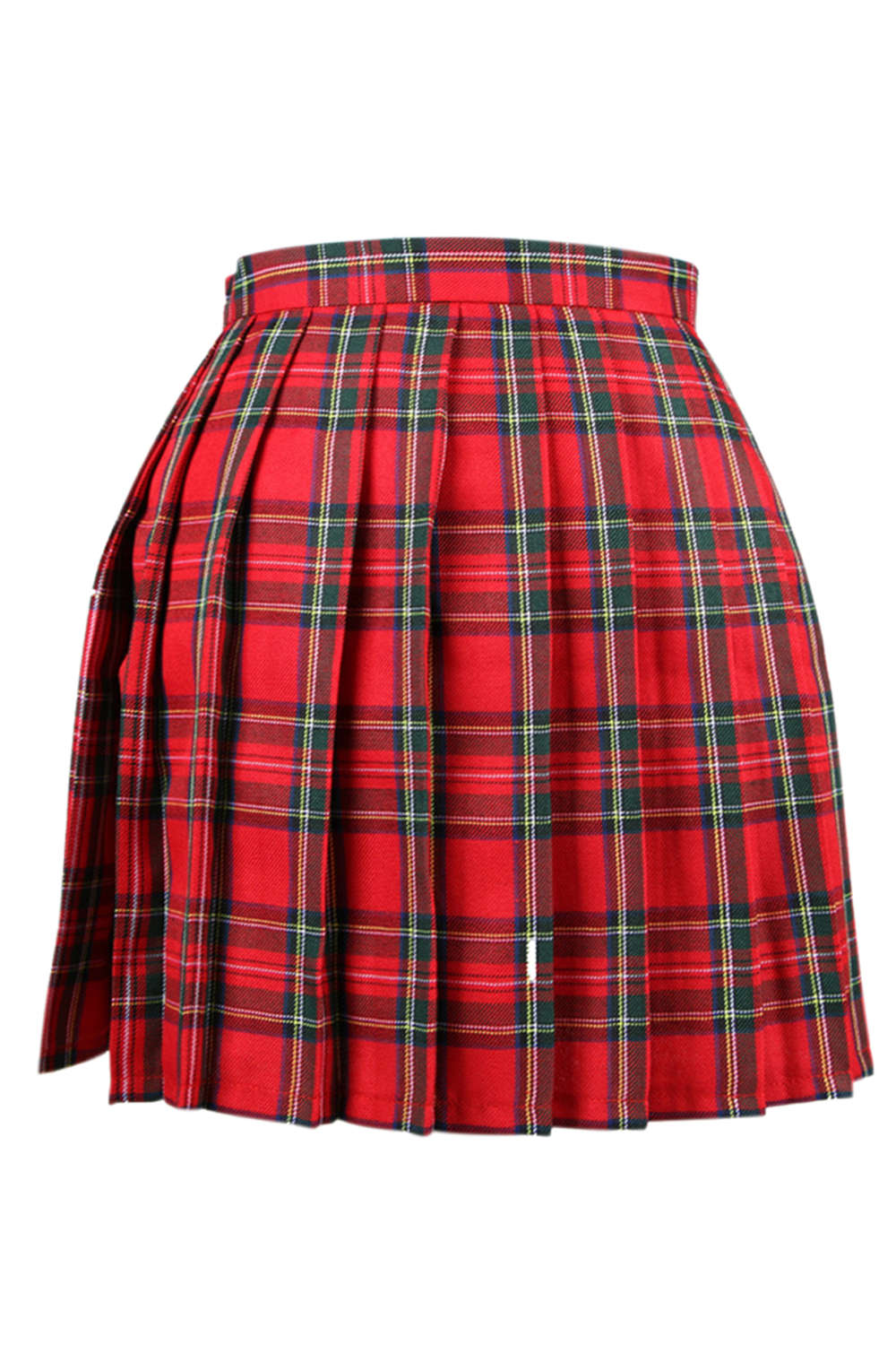 Iyasson Women Petite Pleated Check Mini Skirt