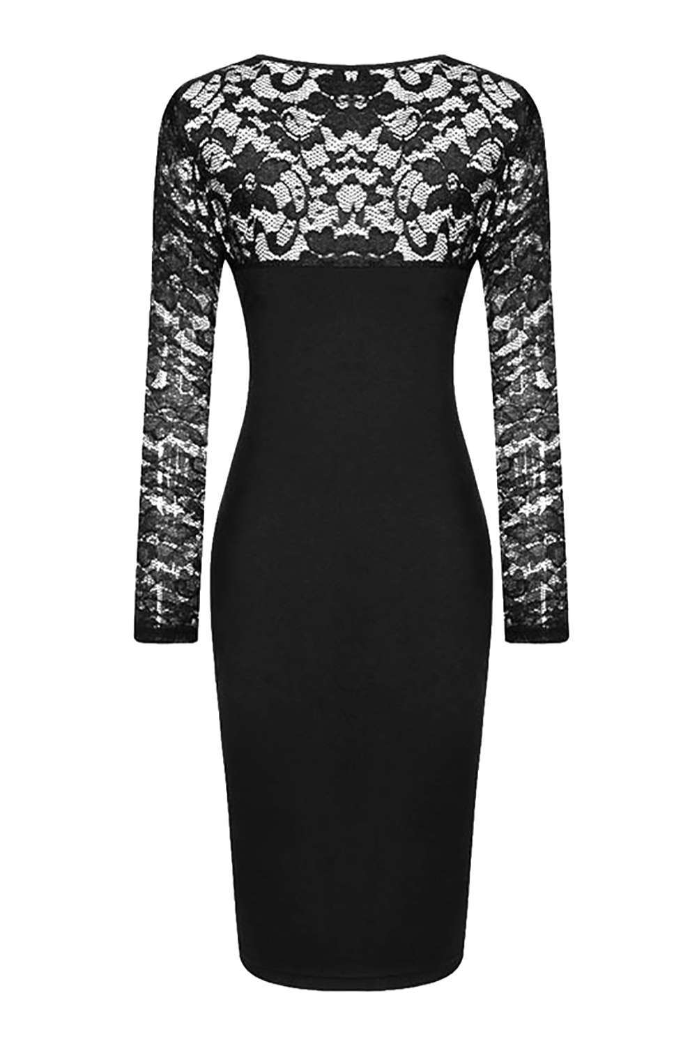 Iyasson Sexy Lace Long Sleeve Bodycon Dress