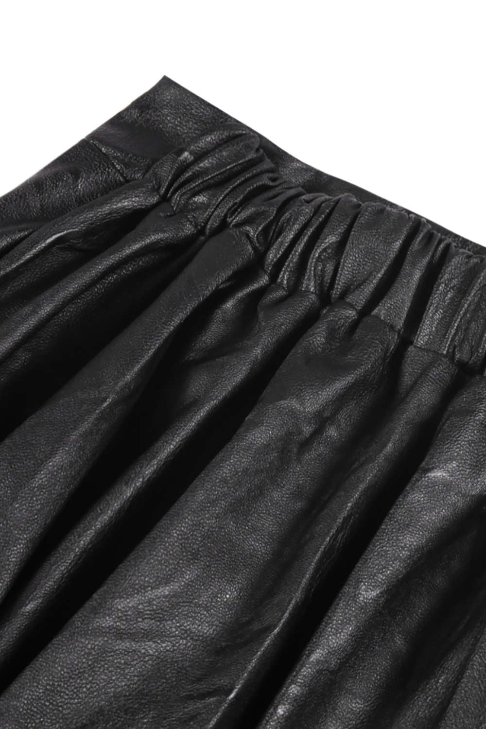 Iyasson Women Winter Faux Leather High Waist Pleated Skirt