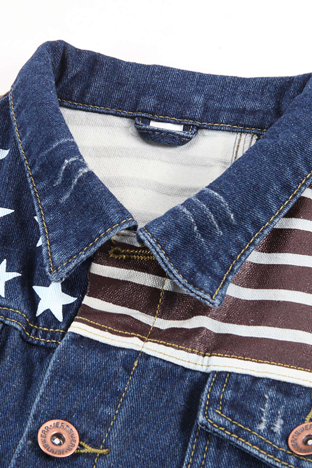 Iyasson Men's American's Flag Denim Jacket