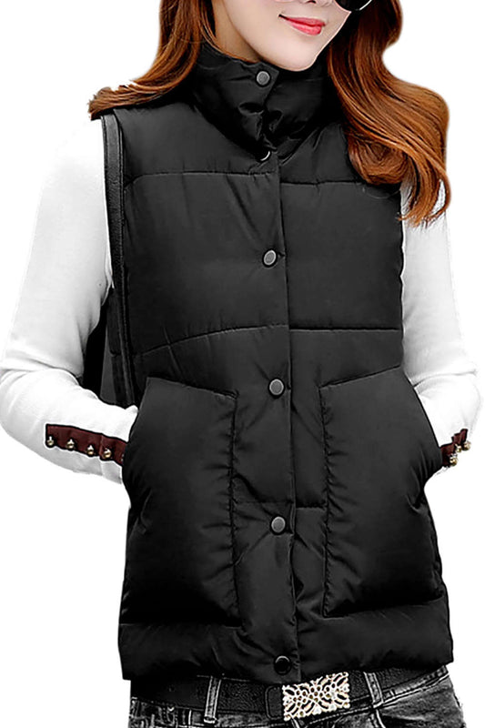 Iyasson Womens Front Button Vest Coat