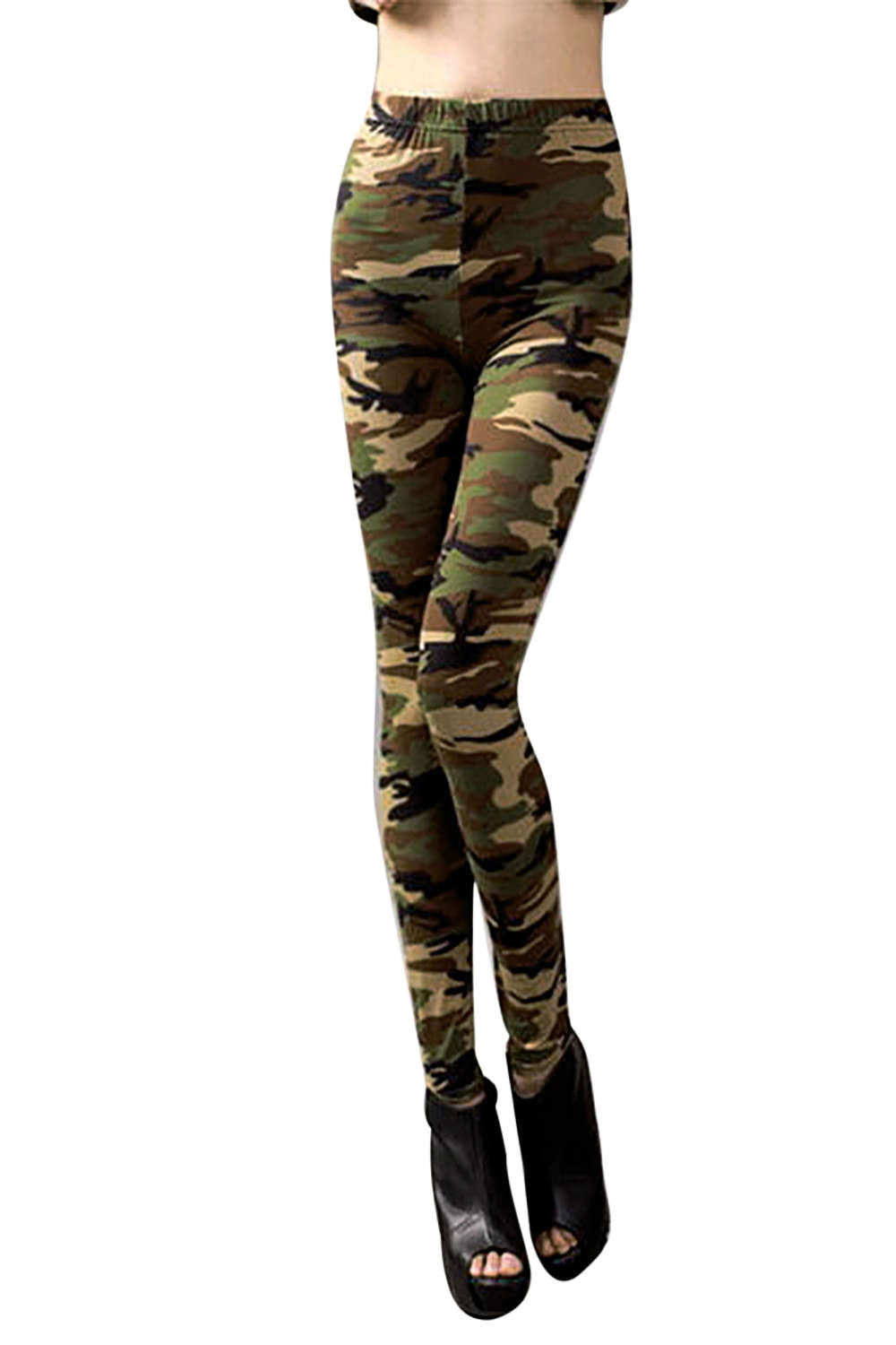 Iyasson Women's Camo Print High-Rise Leggings