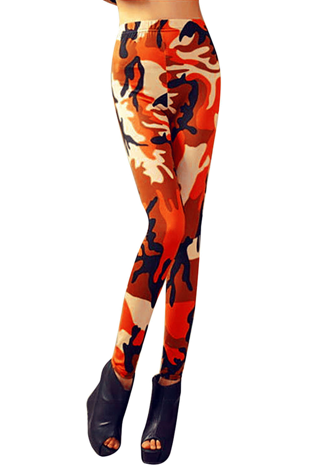 Iyasson Women's Camo Print High-Rise Leggings