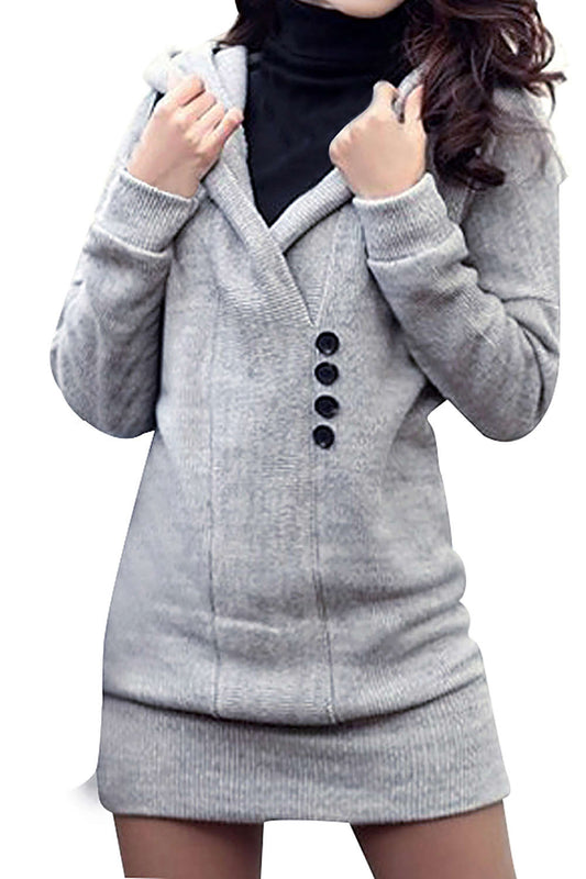 Iyasson Women's Autumn Long Sleeve Knitted Casual Sweater Hoodie