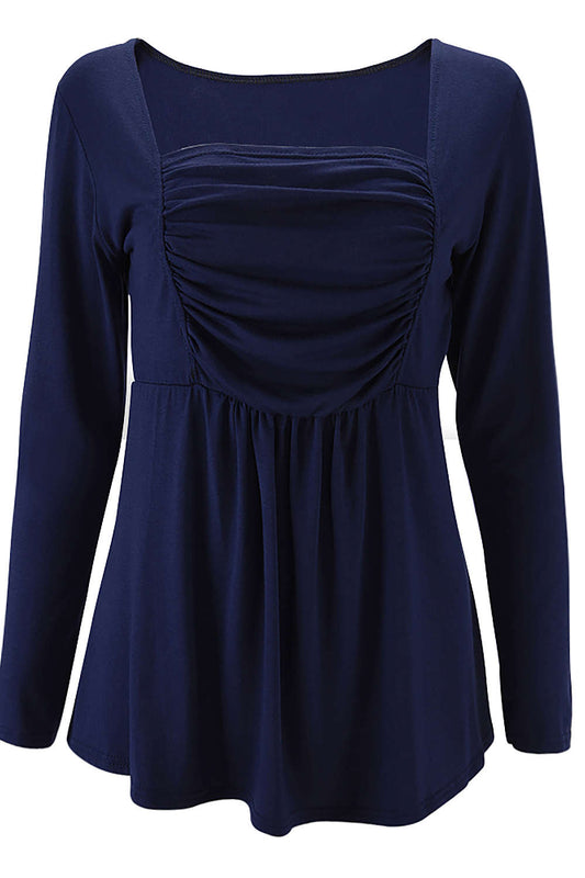 Iyasson Womens Long Sleeve Lace Up Neck T-Shirt Casual Slim Tops Blouse