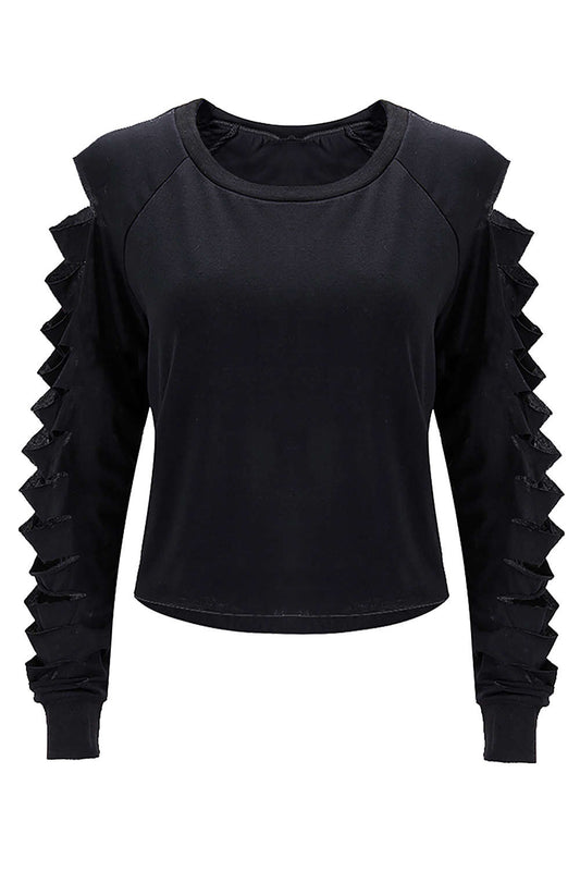 Iyasson Sexy Full Sleeve Cut Out Hole T-Shirt Night Street Clubwear