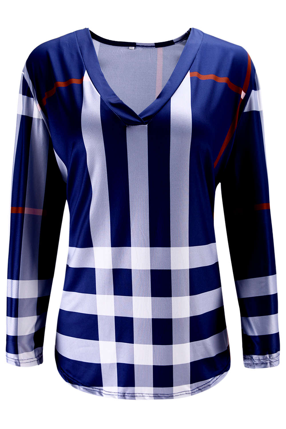 Iyasson Women's Plaid Print Hemden 3/4 Armel Bluse T-Shirt Oberteile Tops