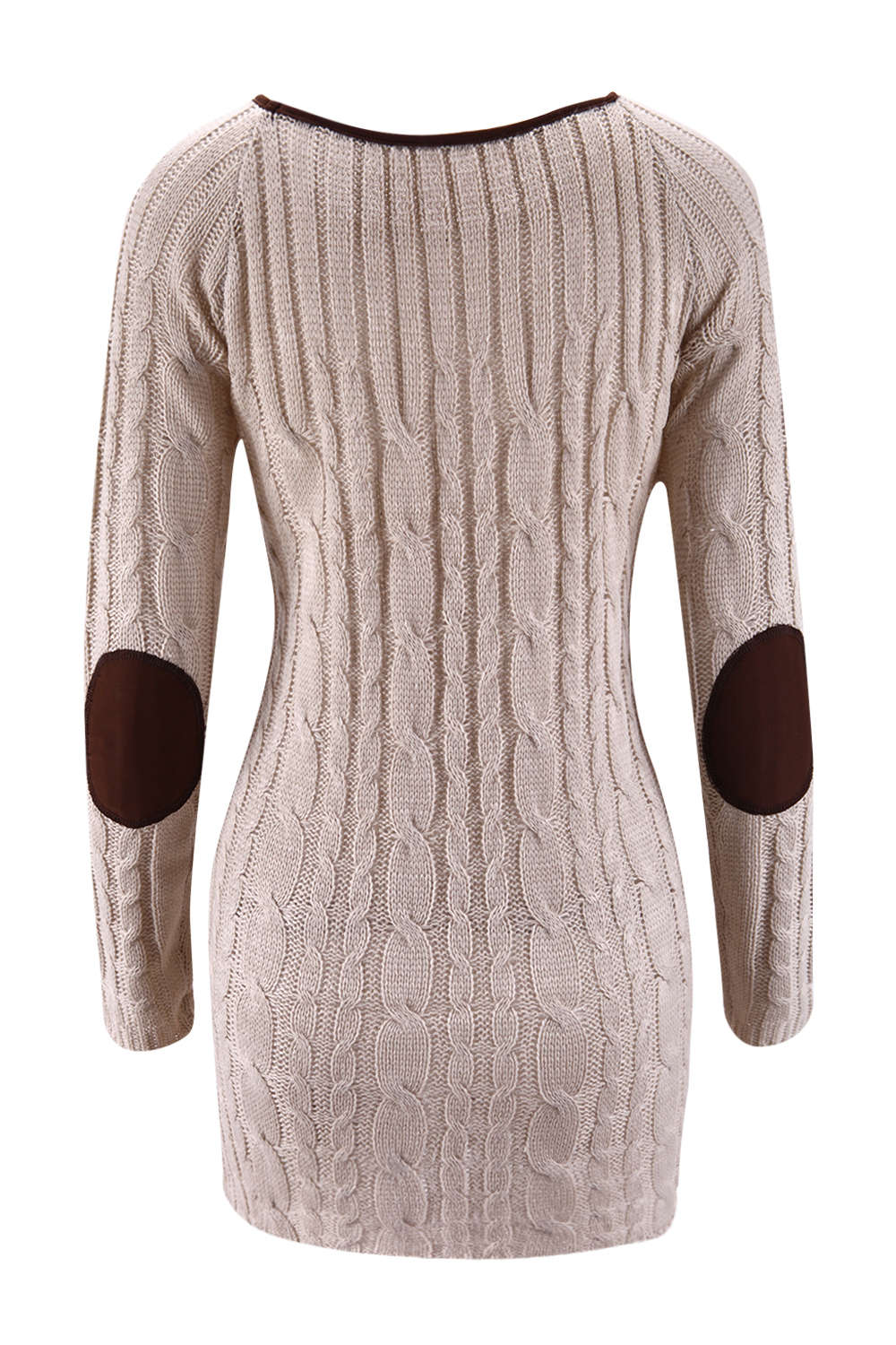 Iyasson Womens Long Sleeve Cowl Polo Neck Cable Knitted Jumper Mini Dress