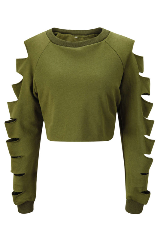 Iyasson Women Long Sleeve Crop Sweatshirts