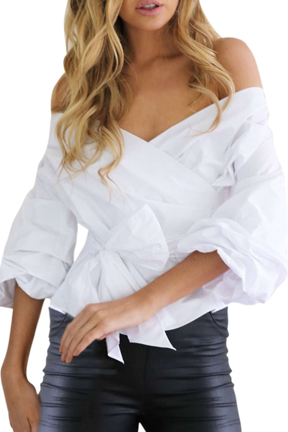 Iyasson Solid Color Cross Design Shirt 