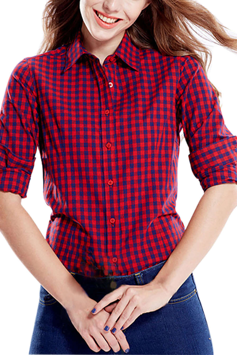 Iyasson Women's Gingham Check Shirts