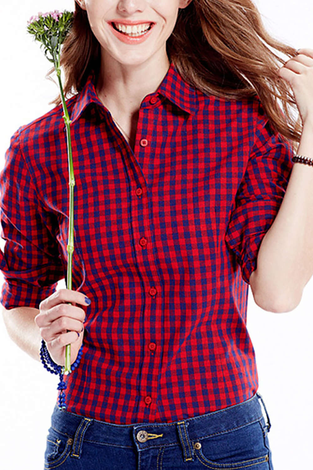 Iyasson Women's Gingham Check Shirts