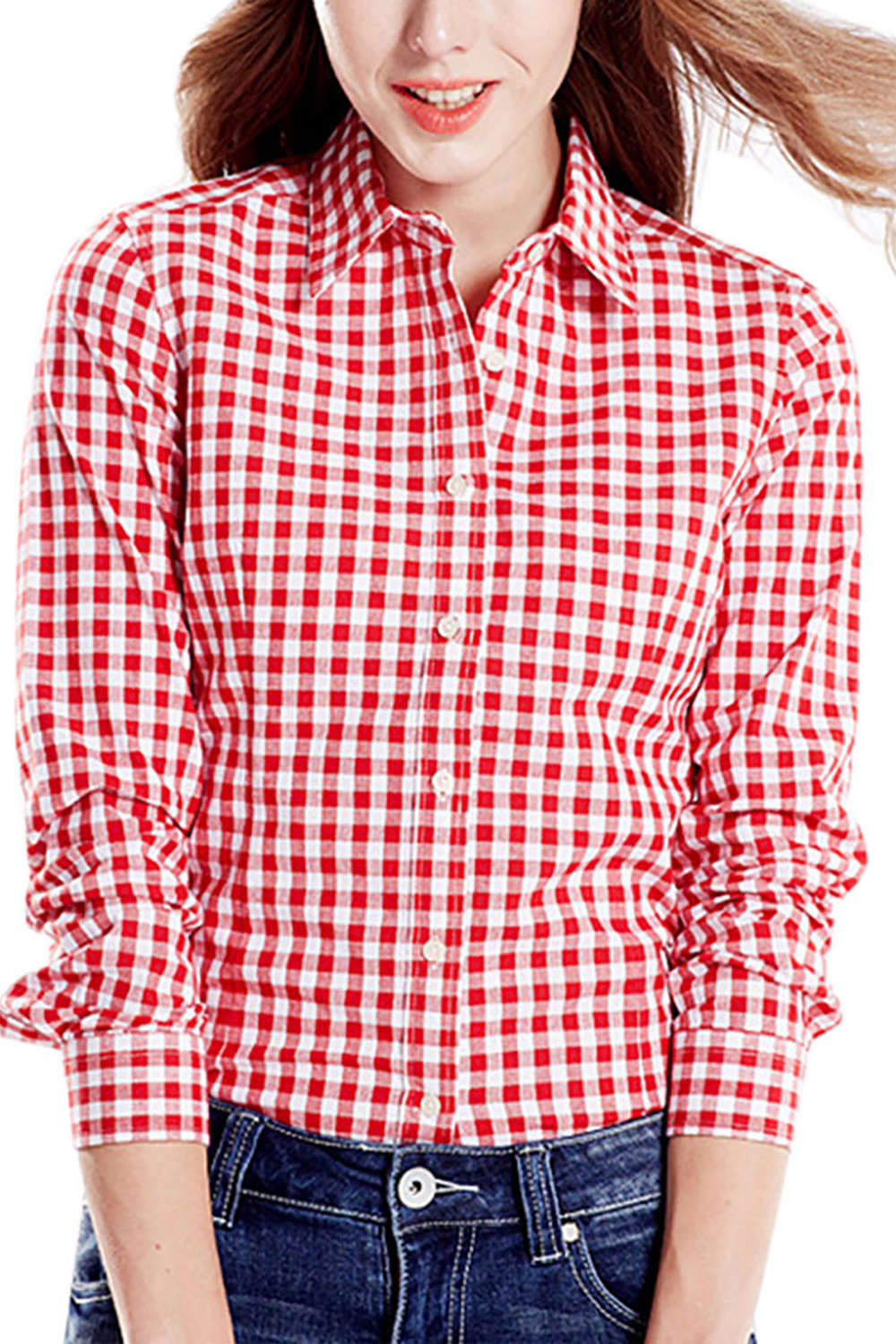 Iyasson Women's Gingham Check Shirts