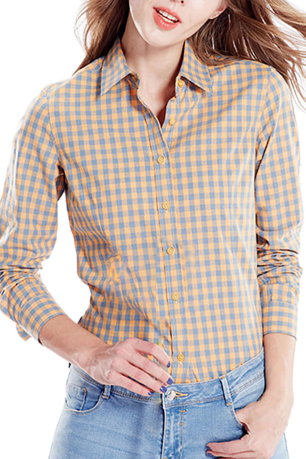 Iyasson Women's Gingham Check Shirts