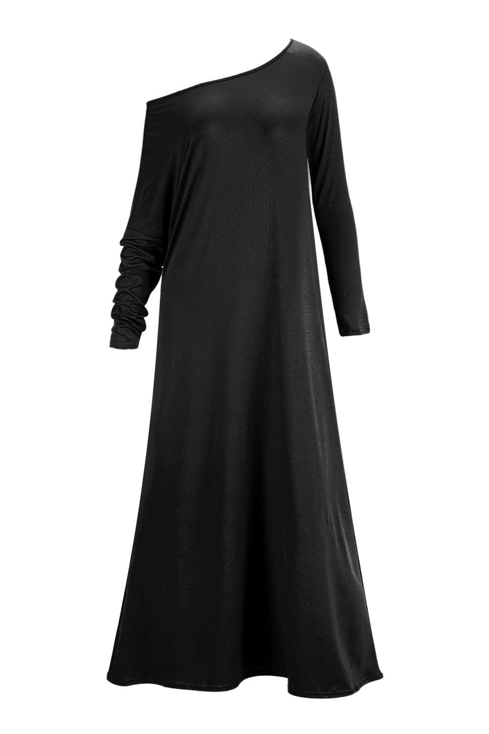 Iyasson Long Sleeve One Shoulder Maxi Dress