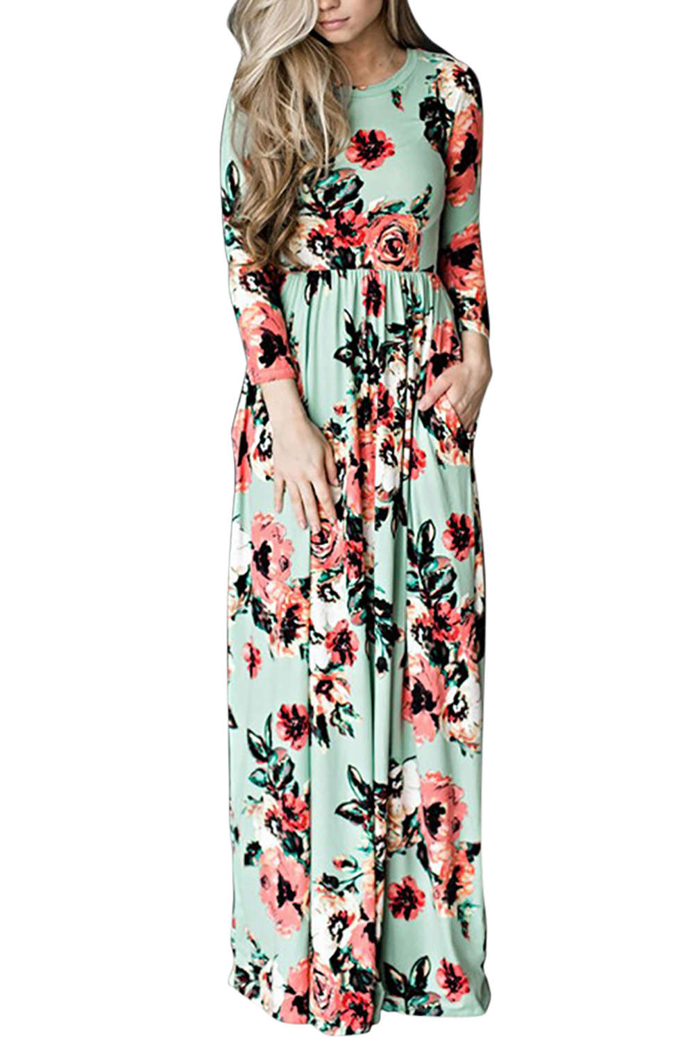 Iyasson Women's Long Sleeve Maxi Dress