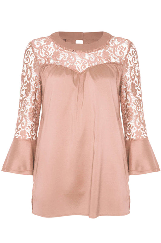 Iyasson Flutter Sleeve Lace T-shirt