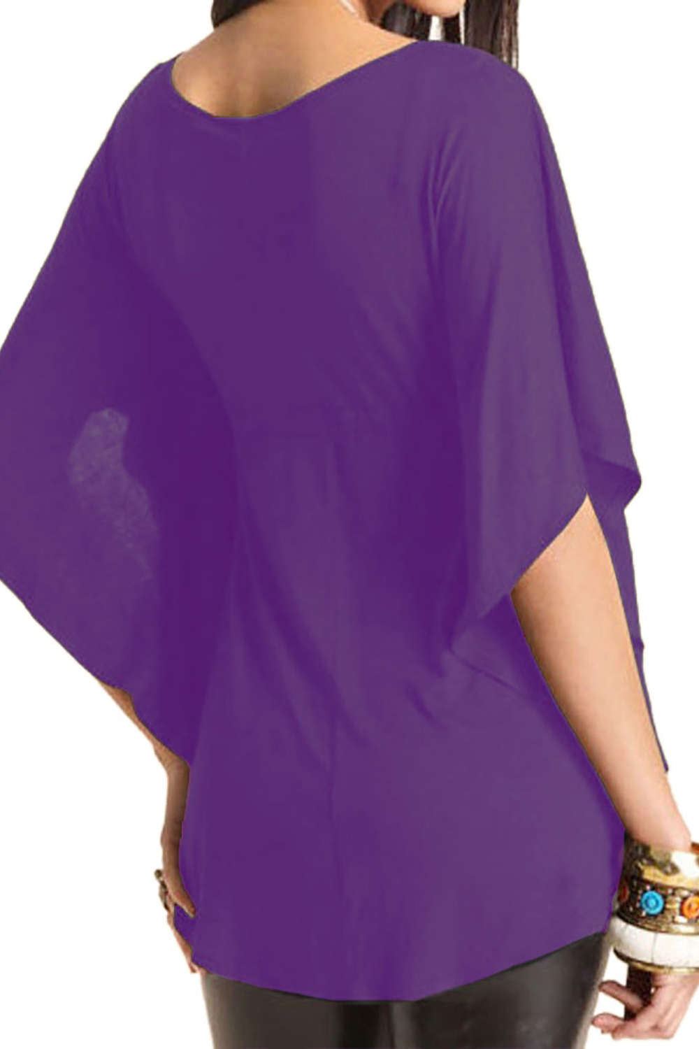 Iyasson Women's Plus Size Batwing Sleeve Tops