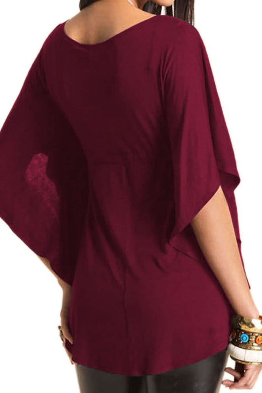 Iyasson Women's Plus Size Batwing Sleeve Tops