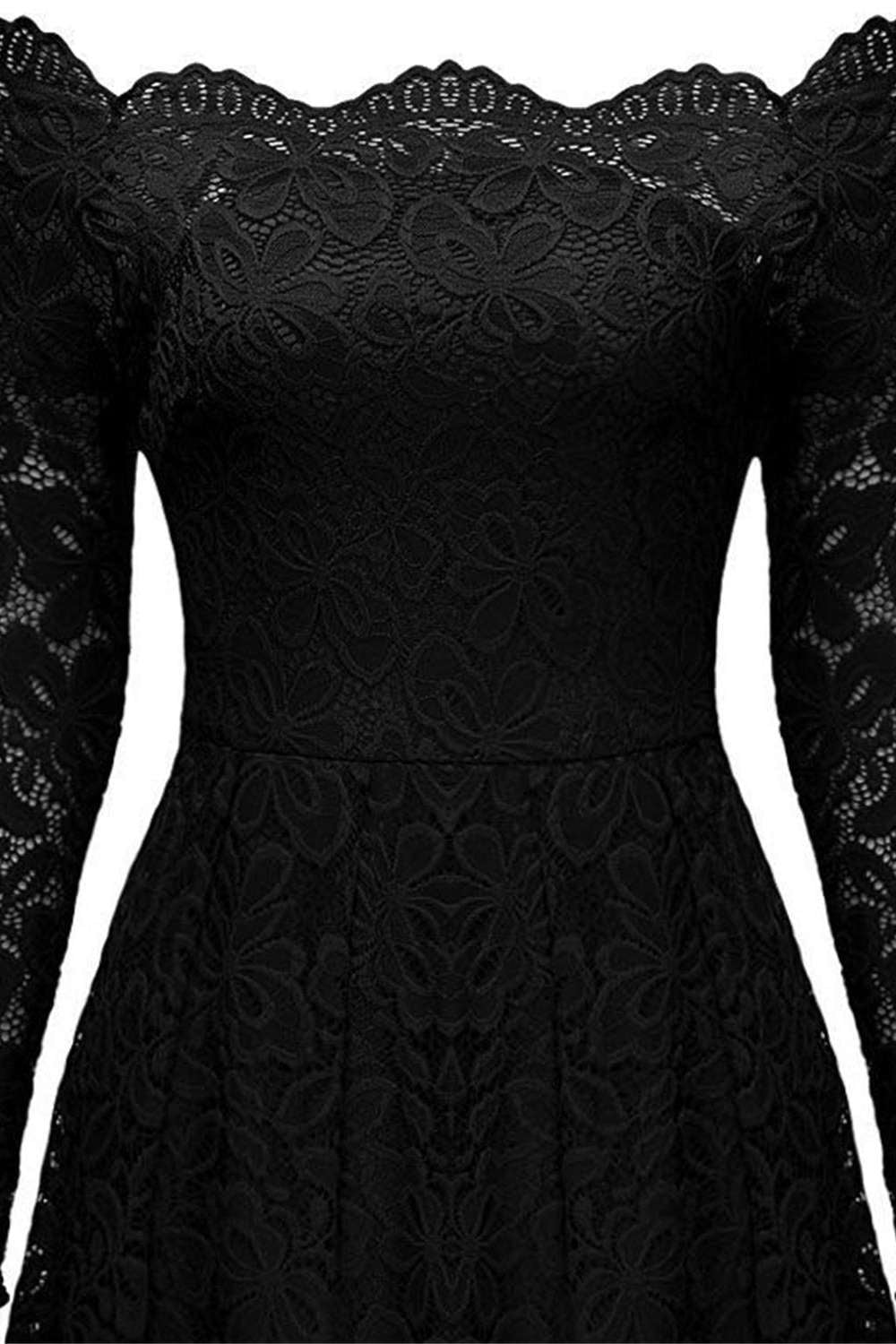 Iyasson Vintage Lace Off Shoulder Mini Dress