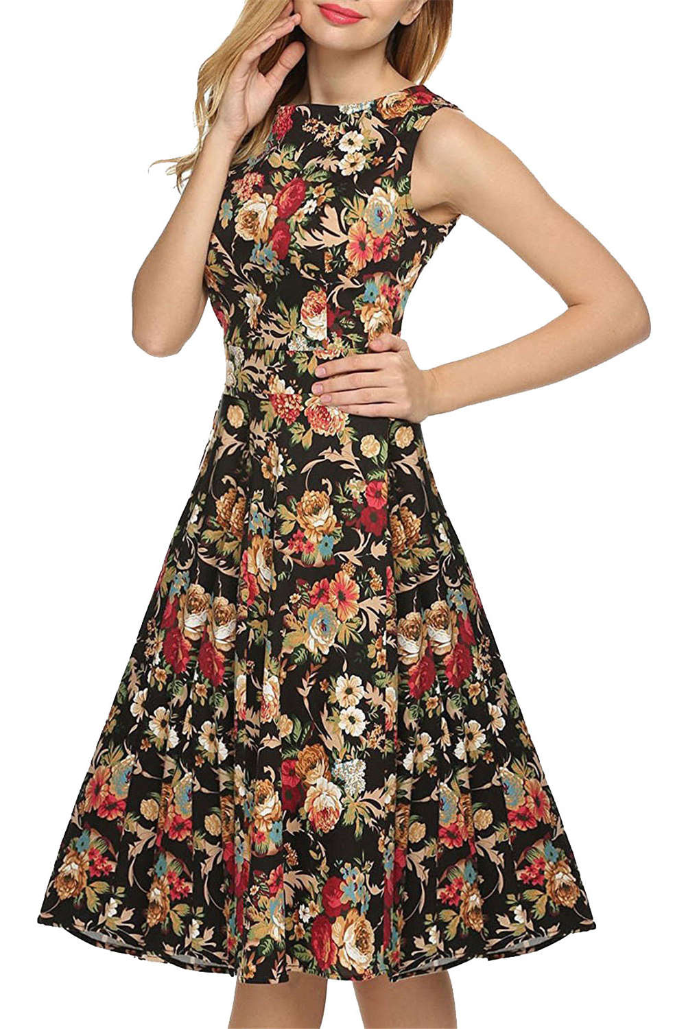 Iyasson Floral Sleeveless Mini Dress