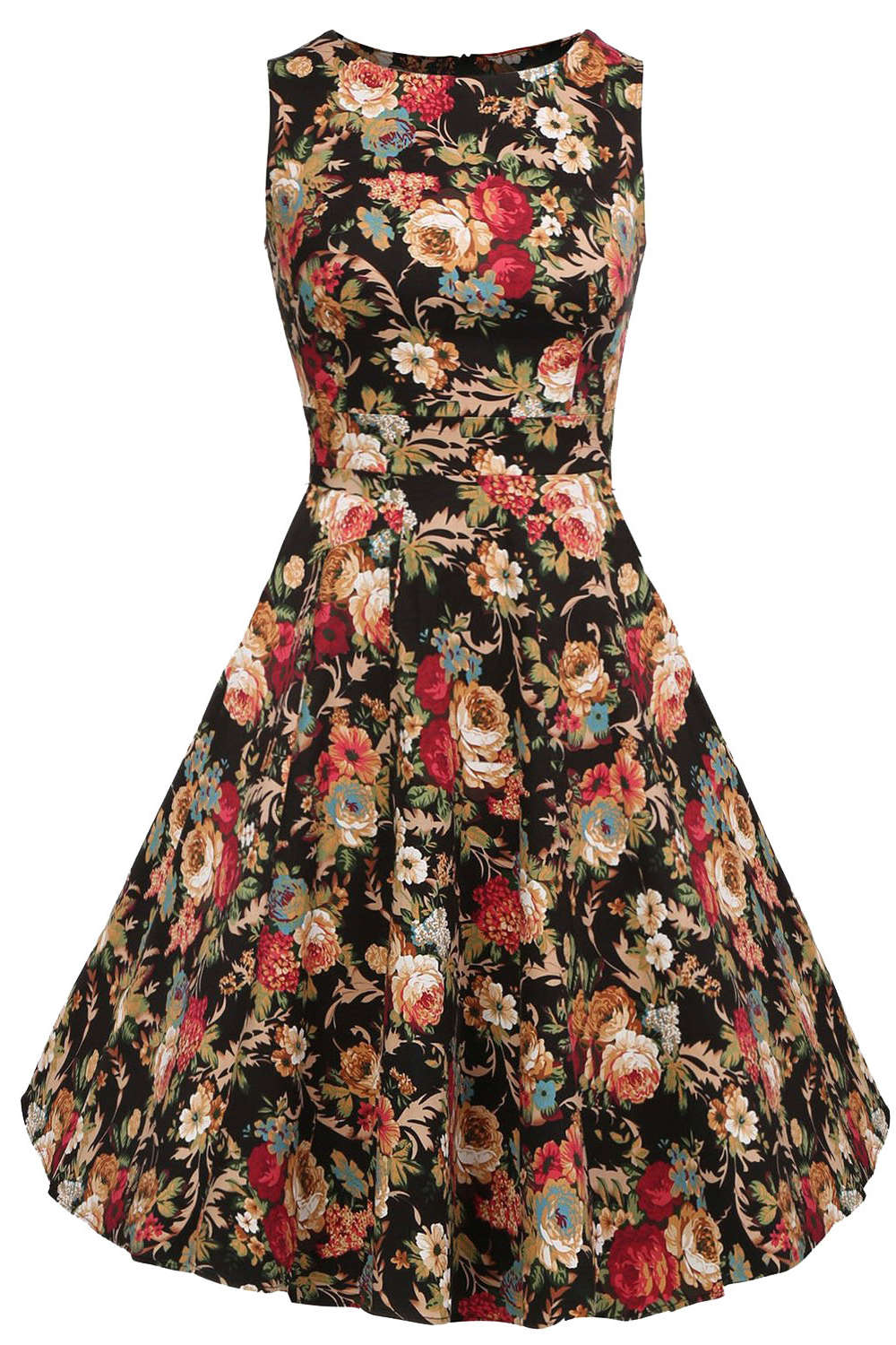 Iyasson Floral Sleeveless Mini Dress