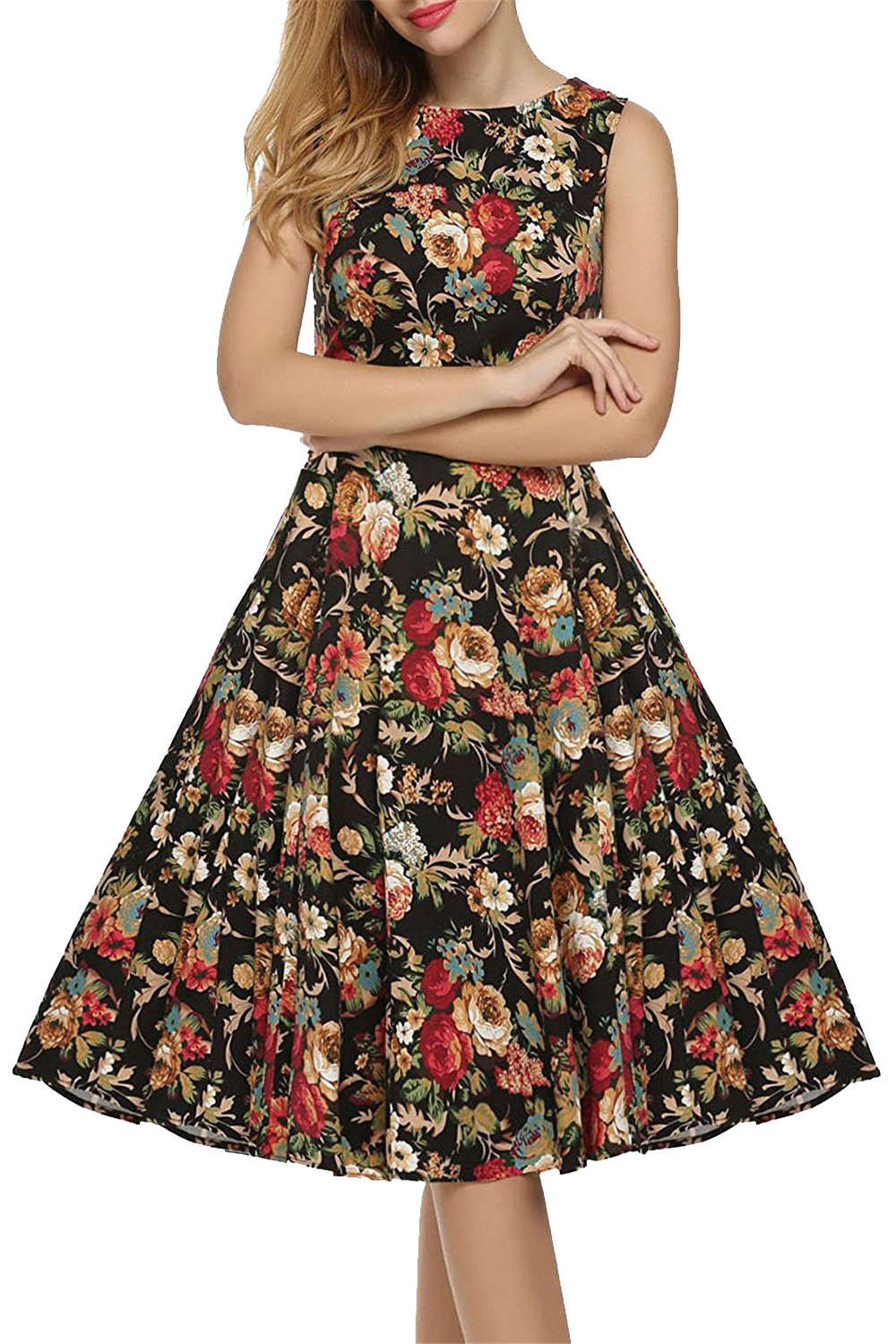 Iyasson Floral Sleeveless Mini Dress