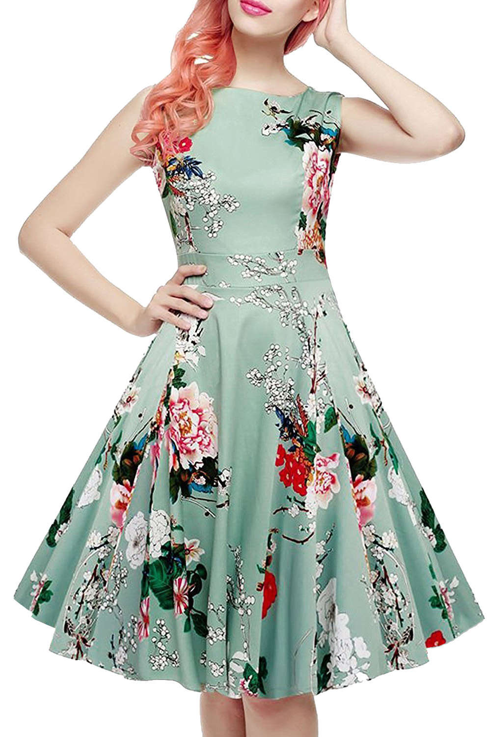Iyasson Floral Sleeveless Mini Dress
