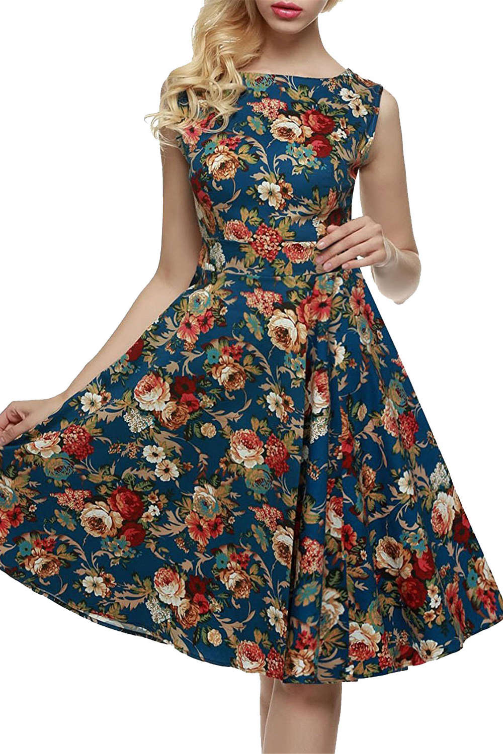 Iyasson Floral Sleeveless Mini Dress