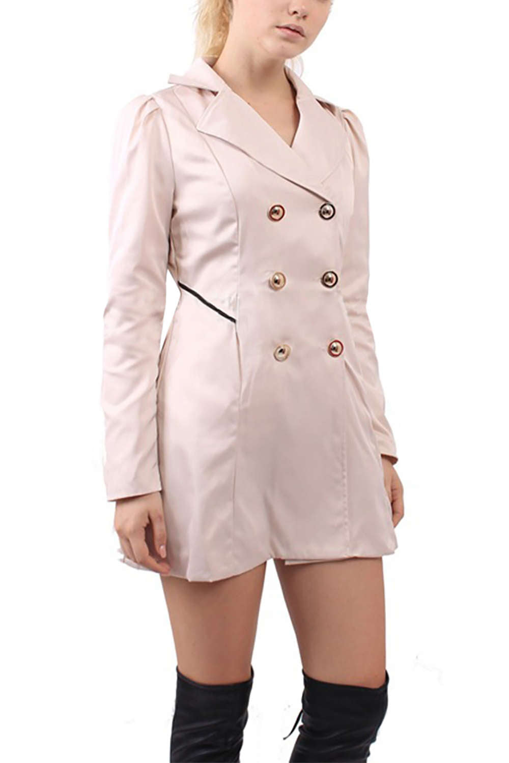 Iyasson Women's Double Breasted Trench Coat