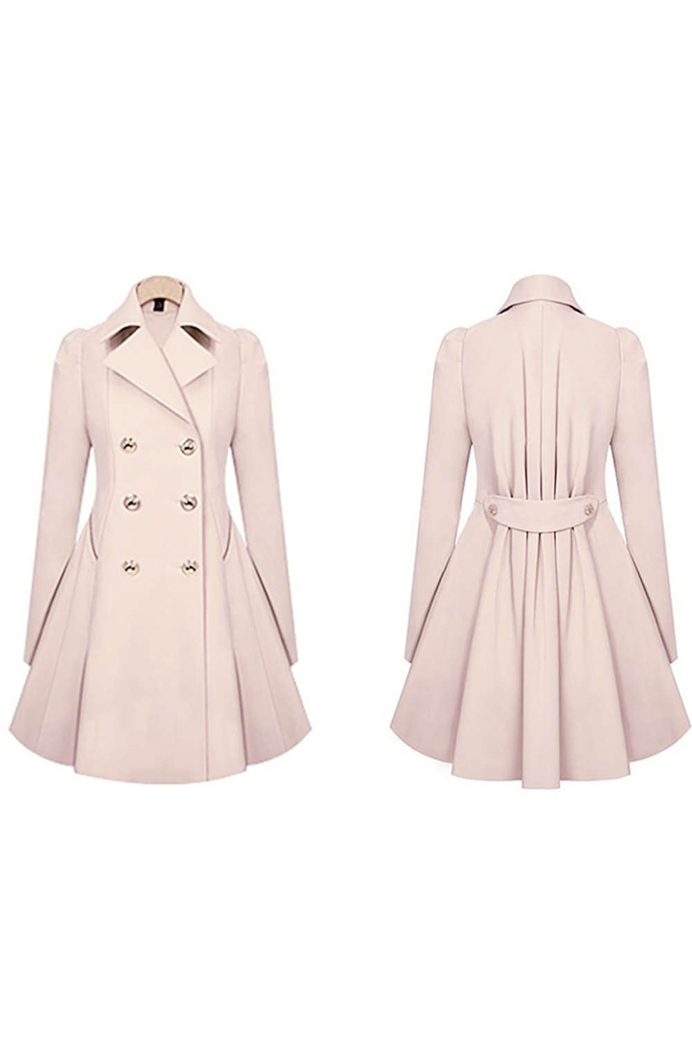 Iyasson Women's Double Breasted Trench Coat