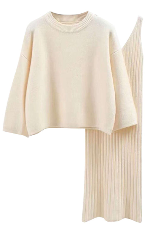 Iyasson Women's Two Piece Set Sweater Top + Tank Dress