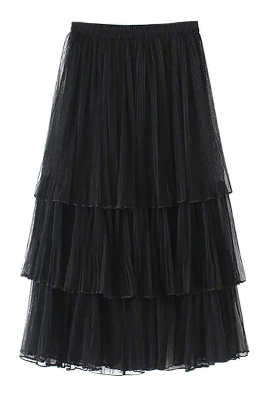 Iyasson Women's Three Layers Pleated Skirts