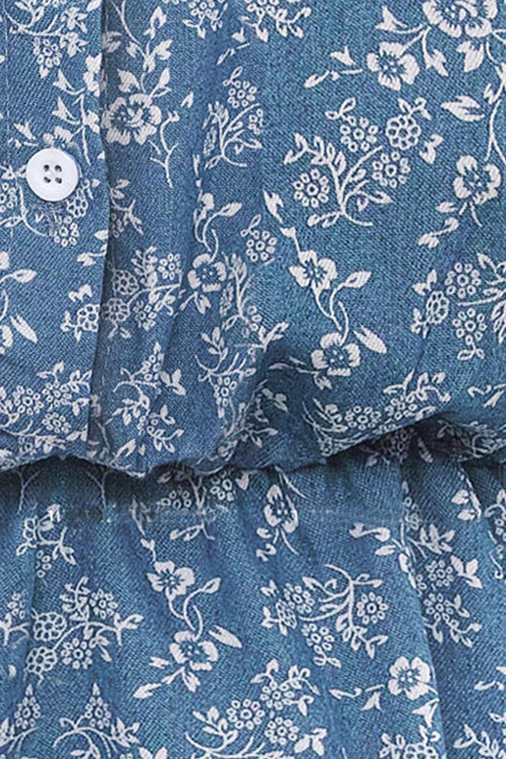 Iyasson Floral Print Sleeveless Half Buttoned Shirt Dress