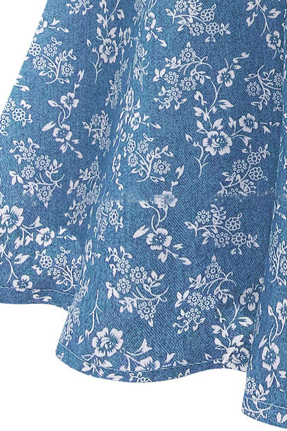 Iyasson Floral Print Sleeveless Half Buttoned Shirt Dress