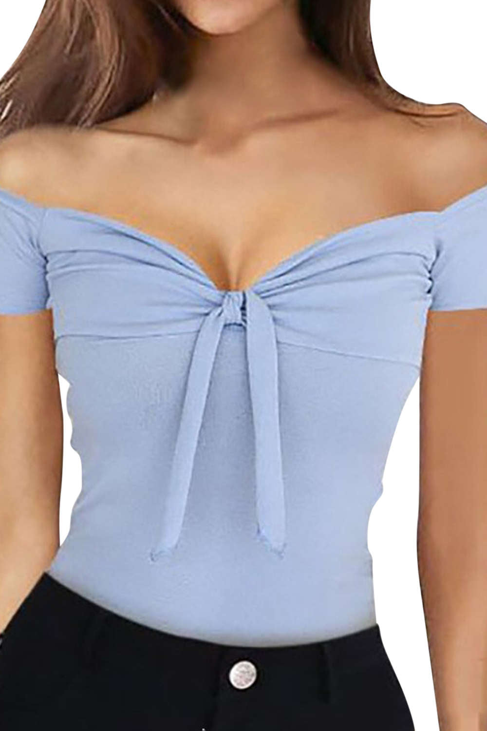 Iyasson Off Shoulder Sweetheart Neckline Tops