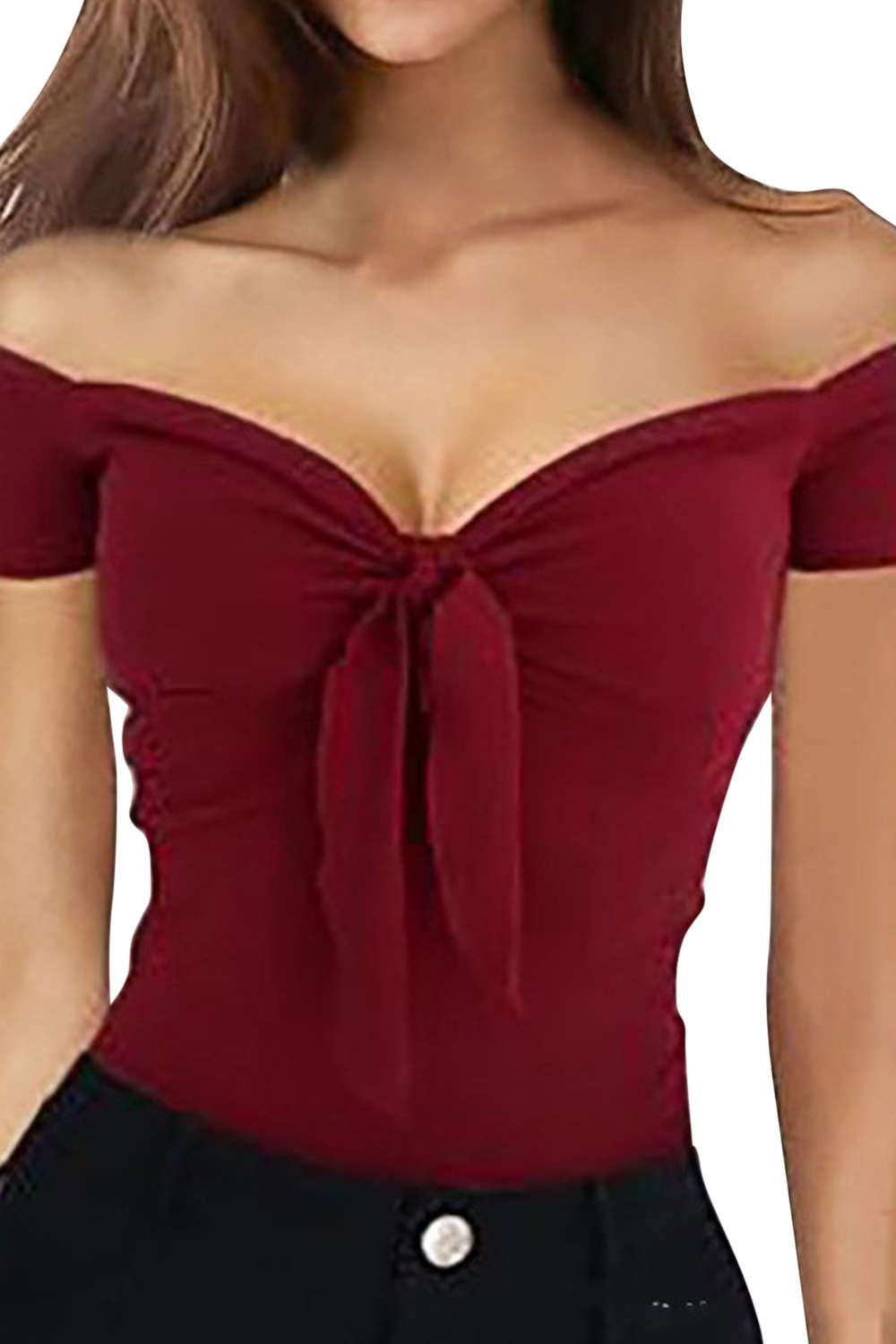 Iyasson Off Shoulder Sweetheart Neckline Tops