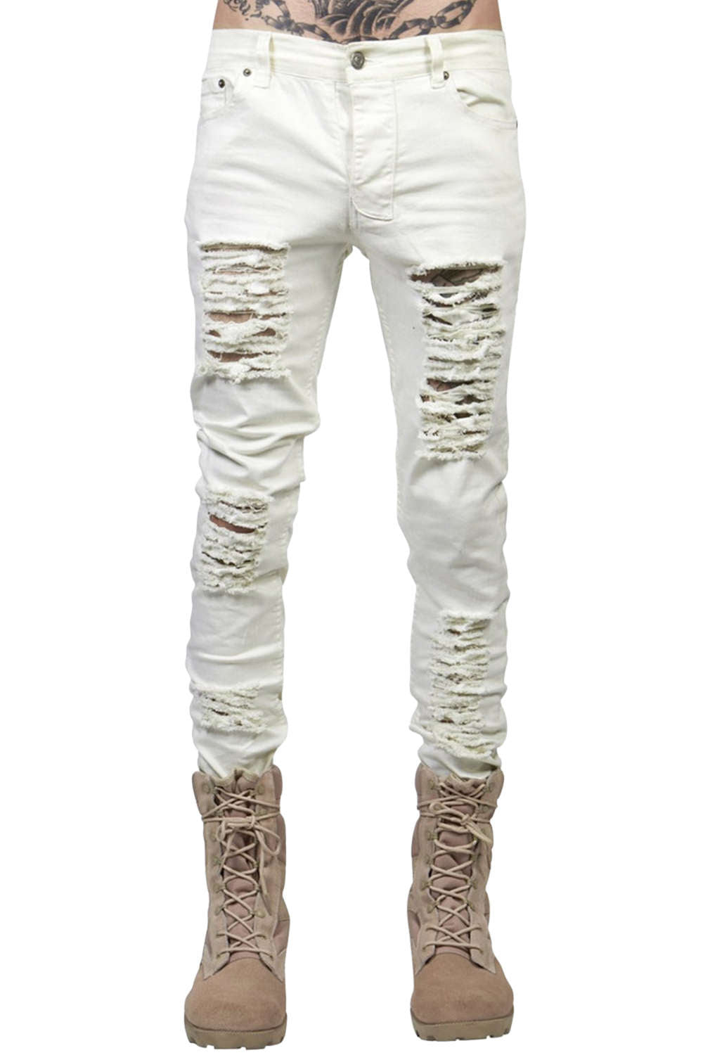 Iyasson Women's Low rise Ripped Pants