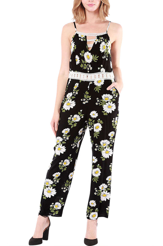 Iyasson Women's Floral Print Jumpsuits