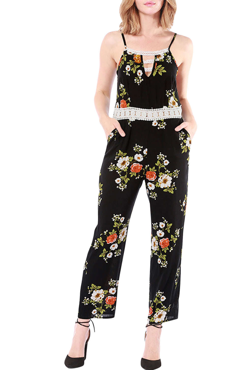 Iyasson Women's Floral Print Jumpsuits