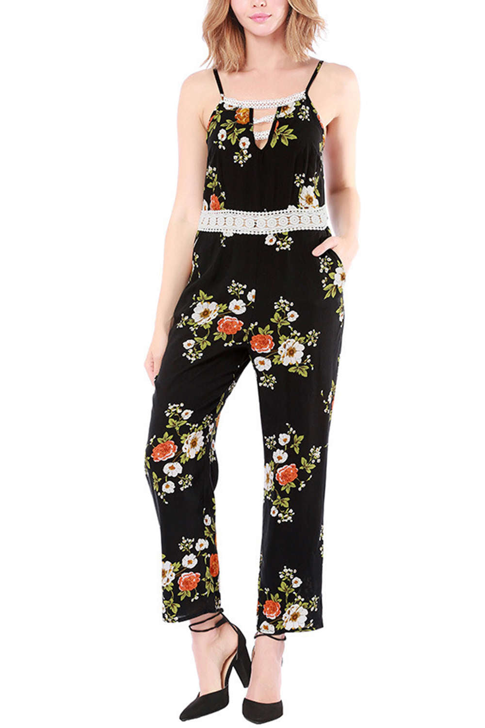 Iyasson Women's Floral Print Jumpsuits