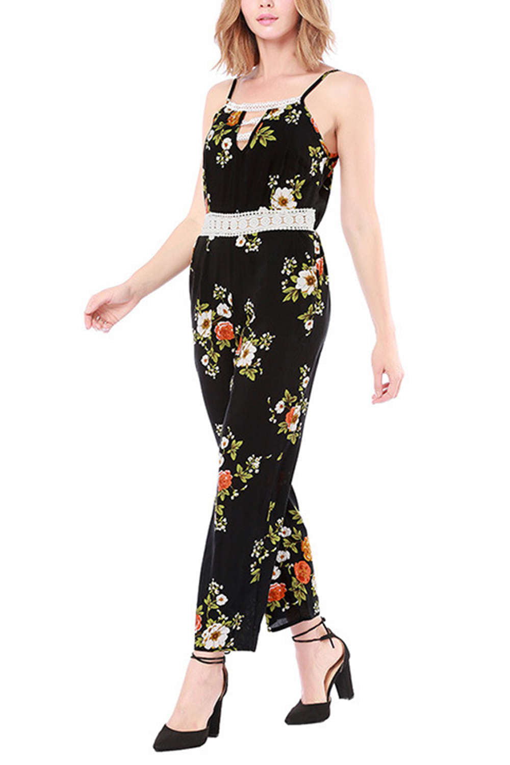 Iyasson Women's Floral Print Jumpsuits